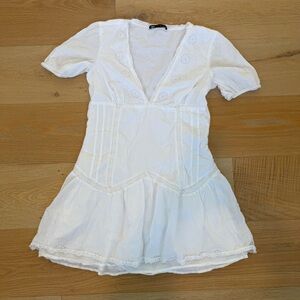 Zara White Short Sleeve Dress